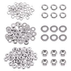 Swpeet 150Pcs Metric 304 Stainless Steel M3 Hex Nuts and M3 Flat Washers with Split Lock Washers Assortment Kit, Coarse Thread Hexagon Nut for Home Automotive Shop Use - size: M3 Hex Nuts & Washers