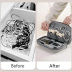 Kaxich Travel Electronics Organizer Pouch, Portable Cable Organizer Case - color: Beige