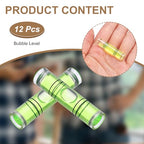 HARFINGTON 12pcs Mini Cylindrical Bubble Spirit Level Vials 9.5x40mm - size: 9.5x40mm