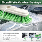 Hi-Tech 10” Bi-Level Super Soft Car Wash Brush – Non-Scratch Soft Bristle Cleaning Brush for Cars, Trucks, Boats & RVs, Multi-Surface Exterior Brush with Threaded Handle Compatibility