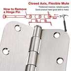 TDCHINGES Rounded Door Hinges Brushed Nickel 3.5"x3 1/2"5/8" Radius 42 Pack - color: Satin Nickel-Rounded, size: 42 Pack