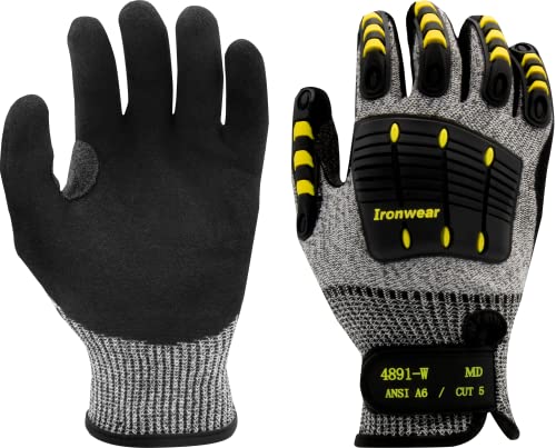 Ironwear 4891-W Cut Resistant Gloves with Extra Wide TPR and Reinforce Crotch | ANSI Level A6 - size: Medium