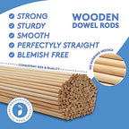 Unfinished Hardwood Dowels - 3/8 Inch x 12 Inch, Pack of 25 for Crafts and DIY Projects - size: 3/8" x 12" Dowels