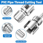 9pcs Integrated Internal & External PVC Pipe Threading Tool Kit 1/2" 3/4" 1" Broken Bolt Stripped Screw Extractor 40Cr Pipe Thread Cutting Tool with Case for PVC Pipes Plumbing Electric Drill DIY Gift
