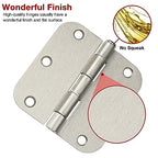 TDCHINGES Rounded Brushed Nickel Door Hinges 3.5 Inch 5/8"No Squeak 30 Pack - color: Satin Nickel-Rounded, size: 30 Pack-no squeak
