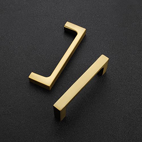 Ravinte Brushed Brass Solid Pulls Cabinet Handles 3 Inch 5 Pack - size: 3 Inch Hole Center