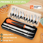 JETMORE 16 Pcs Exacto Knife, Craft Knives with 13 SK5 Steel Blades for Art - color: Orange-16pcs