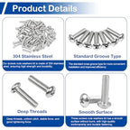 60Pcs #10-32 x 3/4" Phillips Pan Head Machine Screws, UNF Fully Threaded - size: #10-32 x 3/4"