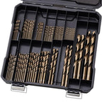 Cobalt Drill Bits Set for Hardened Metal and Stainless Steel, 101Pcs M35 High Speed Steel Twist Jobber Drill Bits 1/16"-1/2", with Plastic Index Storage Case - size: 1/16-1/2 in (101 pcs)