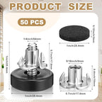 Pinkunn 50 Pieces Adjustable Leveling Feet with T- Nut Kit, Smooth - style: Smooth