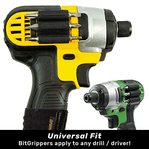 Spider Tool Holster, BitGripper v2 Drill Bit Holder for Drill & Driver, 4Pk - color: (4) BitGripper v2