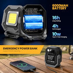 2-Pack 1200LM Magnetic Rechargeable LED Work Light for Car Camp - color: Gray