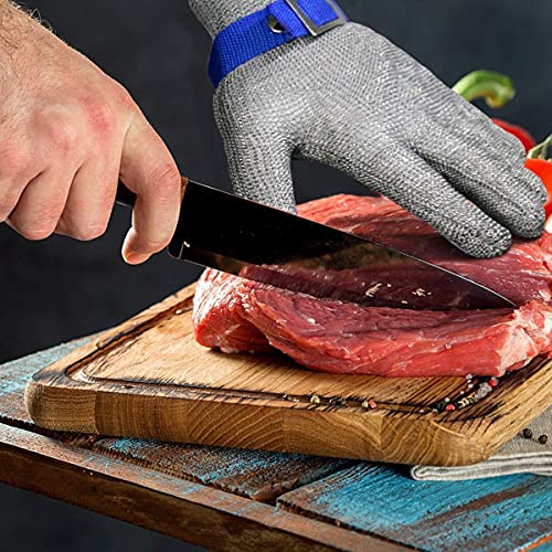 Schwer ANSI A9 Cut Resistant Glove, Food Grade Stainless Steel wire Mesh Metal Gloves, Knife Cutting Gloves for kitchen Mandoline Slicing Butcher Meat Cutting Oyster Shucking Fish Fillet（S, 1 PCS） - size: Small (Pack of 1), style: 2.0 Steel Wire+hppe