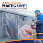 1 Pack 12 x 9 ft Extra Large Plastic Drop Cloth for Painting - size: 1 Sheet-1mil