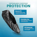 Waterproof Shoe Covers – Non-Slip, Disposable CPE Boot Covers, White, 100 Pack - style: White Bag of 100
