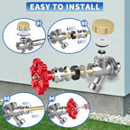 Outdoor Faucet Repair Kit, ASSE 1019-A Vacuum Breaker Outside Faucet Repair Kit, Vacuum Breaker and Handle Replacement Kit for Anti-Siphon Frost-Free Sillcock Valves, Wall Hydrant Complete Service Kit