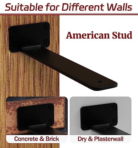 6 Inch Shelf Brackets, 12 Pack Floating Shelf Bracket, 1/5" Thick - size: 6 Inch, style: 12 Pack