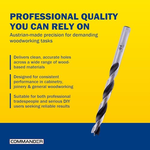 Premium Brad Point Drill Bit - High-Accuracy Woodworking Size: 20mm - 205mm - size: 20 mm x 205 mm (Pack of 1)