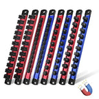 WORKPRO 8-Piece Magnetic Socket and Screwdriver Organizer Set - size: 6pc Socket Rail & 2pc Screwdriver Rail
