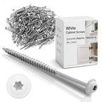 Frienda 2 Pound White Cabinet Screws Bulk #8x3'' Approx. 192 Pcs - color: Silver, size: #8x3 Inch