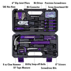 CARTMAN Complete Household Tool Set, Purple Hand Kit With Storage Case - color: Purple&Black