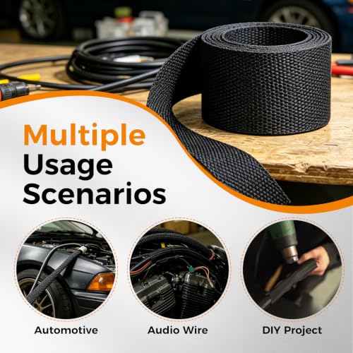 Automotive Heat Shrink Wire Sleeve Cord Protector 2''-19ft - size: 2''-19ft