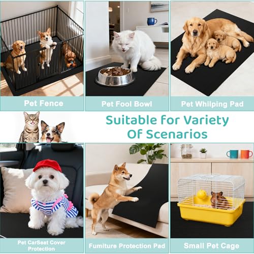 Pet Crate Floor Protection Mat, Mat for Under Dog Crate, 31.5" x 43.3" XXL Cut to Fit Design Washable Floor Covering Reusable Waterproof Non Slip Rug Whelping Pad for Pet (XX-Large) - size: XX-Large