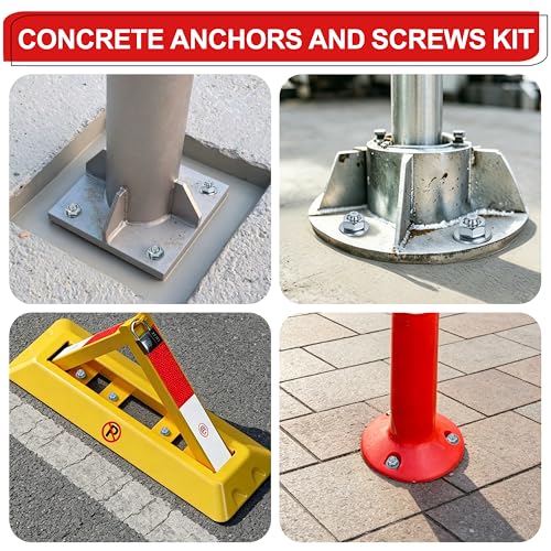 3/8 x 4 in Wedge Anchors 6 pcs Galvanized Concrete Anchors - size: 3/8 x 4In