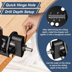 Cabinet Hinge Jig, 35mm Metal Concealed Hinge Jig with Dust Vacuum Adapter