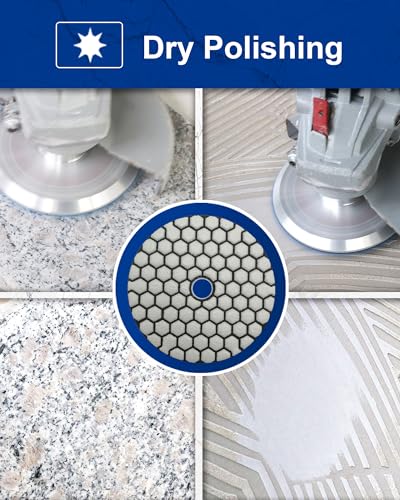SHDIATOOL 7Pcs 4-Inch Dry Diamond Polishing Pads Grit 200 for Granite Marble Stone Sanding Pads Grinding Pads Abrasive Set - style: Grit 200