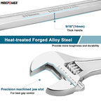 MAXPOWER 15" Adjustable Wrench, 1-3/4" Jaw Opening, Tapered Handle - size: 15"