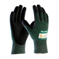 MaxiFlex Cut 34-8743 Cut Resistant Nitrile Coated Work Gloves with Green Knit Shell and Premium Nitrile Coated Micro-Foam Grip on Palm & Fingers - size: Small