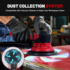BUCKTOOL 6-Inch Variable Speed Random Orbital Sander, 3A Brushless Motor