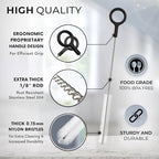 Buenalife Heavy Duty Cleaning Brushes Set of 4 - Extra Long Straw Cleaners for Metal and Plastic Reusable Drinking Straws, to Clean Small Spaces, Sippy Cups, Water Bottles - Sturdy Hard Brush Bristles - color: Black