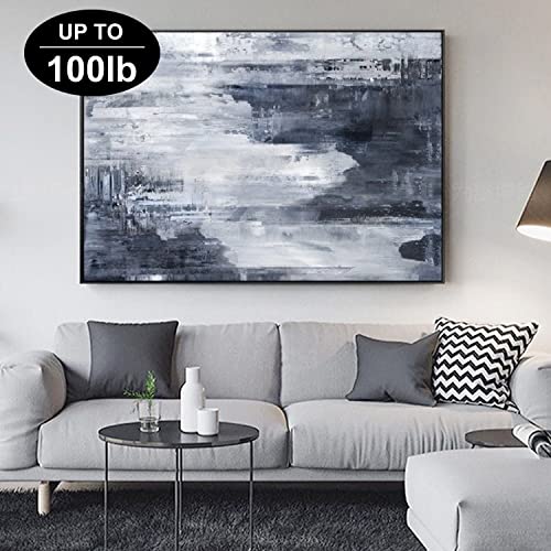 117Pcs Picture Hangers, 3 Size Picture Hooks Including 30/50/100lbs, Picture Hanging Kit, Professional Plaster Picture Hanging Kit for Wooden Wall or Drywall(50 Hangers+ 67 Nails) - size: Silver 30-100 lbs