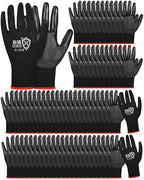 Potchen 72 Pairs Garden Work Gloves Bulk Pack for Men and Women - color: Black