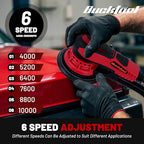 BUCKTOOL 6-Inch Variable Speed Random Orbital Sander, 3A Brushless Motor