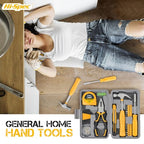 Hi-Spec Small Tool Kit Compact Set for Home and Office DIY, Yellow - color: Yellow