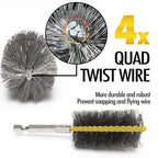 Quadruple Wire Twist Professional ID Copper Tube Pipe Cleaner for Fittings 6pcs, 1/2" 3/4" 1" Pipe Cleaning Brush Set, Stainless Steel Wire Bore Brushes for Power Drill, 1/4 Inch Hex Shank - style: 6-Piece Set