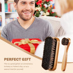 2 Pcs Horsehair Shine Shoes Brush Kit Polish Dauber Applicators Cleaning Leather Shoes Boots Care Brushes Suede Cleaner Brush(Wooden Style F) - style: Wooden Style F