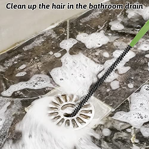 Sewer Drain Brush, Drain Clog Remover, 22.83inch Flexible Long Pipe Snake Hair Clogs Catcher Cleaner Tool for Toilet, Kitchen Sink, Sewer Drain, Bathroom Tub - color: Black Hair-22.83in
