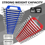 2-Pack Magnetic Wrench Organizer with Non-Slip Handle, 24-Slot Heavy-Duty Wrench Rack Holders for Toolbox & Drawer Storage, Fits SAE 1/4"-1-1/16" and Metric 6mm-24mm Wrenches - style: 24-Slot Large Handle / 2-Pack