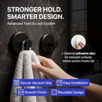 HOME SO Suction Cup Hooks for Shower & Bathroom Towel Holder 2-Pack Black - color: Matte Black, size: 2 Pack