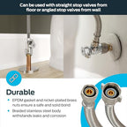 Eastman 20 Inch Flexible Toilet Connector, Stainless Steel Braided Hose with 7/8 Inch Ballcock Nuts, 3/8 Inch Compression, 48090 - size: 20 in. L x 7/8 in. B/C x 3/8 in. Comp