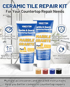 Tile, Marble and Granite Repair Kit (Color Match), Fix Holes Dents Defects