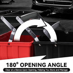 Auto Dynasty 3-Layer Folding Tool Box, Portable w/Non-Slip Handle Tray, Red - color: Red, size: 3-Layer