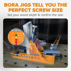 BORA Automatic Pocket Hole Jig Kit & 50 Screws Drill Guide for Woodworking - size: Automatic Jig