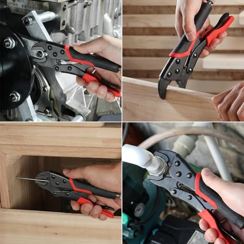 2pcs Locking Pliers Set, 5 Inch Curved Jaw Locking Pliers with Anti-slip Handle Heavy Carbon Steel Vice Grip for Clamping Twisting Welding (2pcs) - size: 5 Inch 2pcs