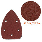 50 Pcs Mouse Detail Sander Sandpaper, 40 Grit, 5 Hole - size: 40 Grit - 50 Pcs