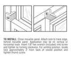 Prime-Line S 4033 Aluminum Tamper Resistant Sliding Window Lock, Fits 1/4 inch Track, Black, 2 Pack